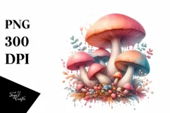 Detailed Pastel Mushroom, High Resolution PNG Product Image 1