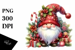 Washed Vibrant Christmas Gnome PNG Product Image 1
