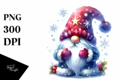 Washed Vibrant Christmas Gnome, High Quality PNG Product Image 3