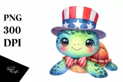 Colorful USA Turtle Uncle John Clipart Product Image 3