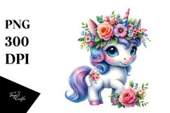 Watercolor Cute Baby Unicorn, Style Product Image 1