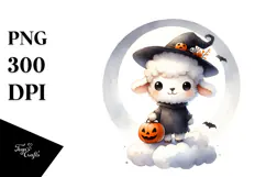 Baby Lamb Dressed for Halloween PNG Product Image 1