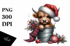 Cute Christmas Cow PNG Product Image 1