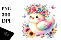 Colorful Flower Crown Watercolor Clipart Product Image 1