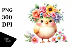 Colorful Flower Crown Watercolor Clipart Product Image 1