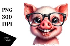 Funny Pig Portrait in es Clipart Product Image 3