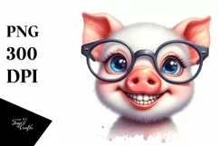 Funny Pig Portrait in es Clipart Product Image 1