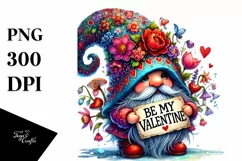 Valentines Gnome, Detailed PNG Product Image 1