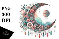 Colorful Boho Half Moon PNG Product Image 1