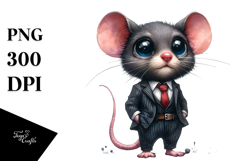 Watercolor Mouse Dressed Clipart Product Image 1
