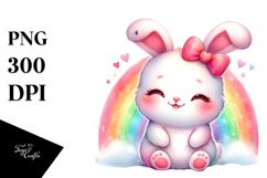 Colorful Pink Rabbit, Transparent PNG Product Image 1