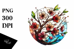 Wooden Stained Cherry Blossom | Clipart Product Image 3