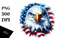 Detailed Watercolor Patriotic Bald Eagle Clipart Product Image 3