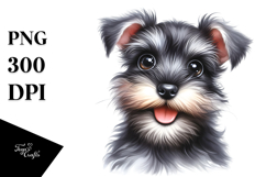 Watercolor Baby Miniature Schnauzer PNG Product Image 1