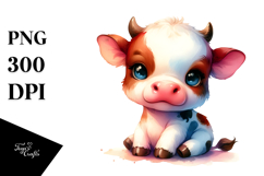 Simple Cute Baby Cow PNG Product Image 1