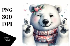 Boho Funny Cute Polar Bear Smiling | Love Sign | Watercolor Product Image 3
