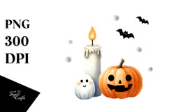 Funny Candle Halloween Clipart PNG Product Image 1