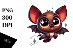 Jumping Bat with Sparkling Eyes, Transparent PNG Product Image 1