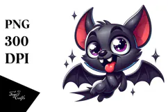 Sarcastic Bat Jumping Mid-Air, Transparent PNG Product Image 1