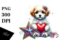 Adorned Puppy on Star, PNG Product Image 1