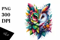 Vibrant Abstract Owl PNG Product Image 3