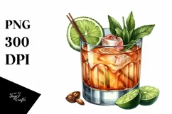 Watercolor Whiskey Sour | Sublimation | Clipart Product Image 3