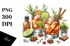 Watercolor Whiskey Sour | Sublimation | Clipart Product Image 1