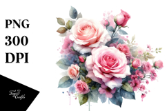 Vibrant Pink Roses | Sublimation | Clipart Product Image 1