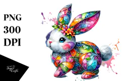 Colorful Bunny Made of , PNG Product Image 1