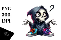 Funny Grim Reaper Blowing a Kiss PNG Product Image 1