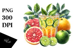 Watercolor Ugli Fruit, Juice | Sublimation | Clipart Product Image 3