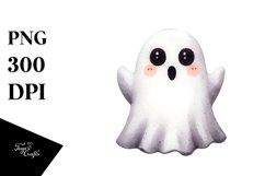 Funny Haloween Ghost Watercolor Centered Product Image 1