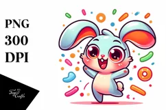Colorful Cartoon Baby Rabbit Clipart Product Image 3