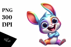 Colorful Cartoon Baby Rabbit Clipart Product Image 3