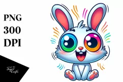 Colorful Cartoon Baby Rabbit Clipart Product Image 1