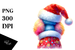 Happy Poodle in Santa Hat, Transparent PNG Product Image 1