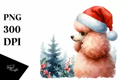 Cute Poodle Christmas, Transparent PNG Product Image 3