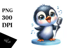 Energetic Baby Penguin PNG Product Image 1