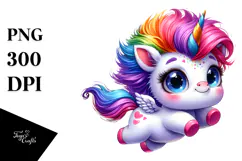 Cute Unicorn Jumping with Cool Haircut Product Image 1