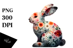 Abstract Bunny of Flower Silhouettes,Transparent PNG Product Image 1