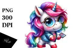 Funny Cute Unicorn PNG Product Image 1