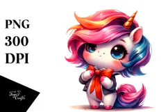 Vibrant Cute Unicorn, Transparent PNG Product Image 1