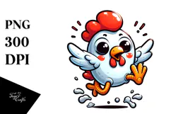 Exaggerated Vector Art of Ridiculously Cute Chicken Product Image 1