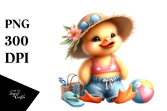 Baby Duck in Beachwear, PNG Product Image 1