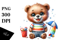 Cute Baby Bear with Goofy Smile PNG Product Image 1