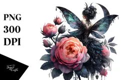 Creative Gothic Fairy on Mushroom, PNG Product Image 1