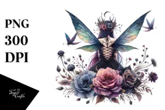 Creative Gothic Fairy on Mushroom, PNG Product Image 1