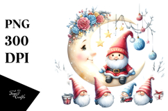 Cute Pastel Monkey with Santa Hat, Transparent PNG Product Image 1