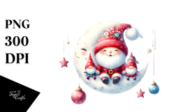 Cute Pastel Santa with Gnomes, Transparent PNG Product Image 1
