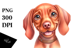 Watercolor Cute Vizsla, Happy Dog PNG Product Image 1